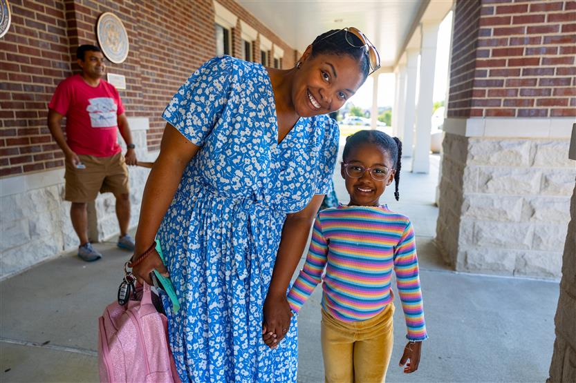 Kindergarten students start their school year